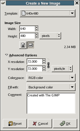 Ansicht der erweiterten Einstellungen
